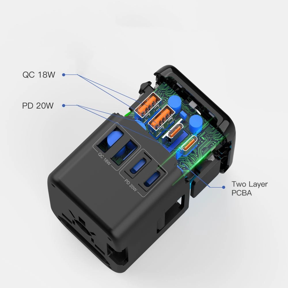 Tech-Protect TA200 EU / UK / US / AU adapter - black_7