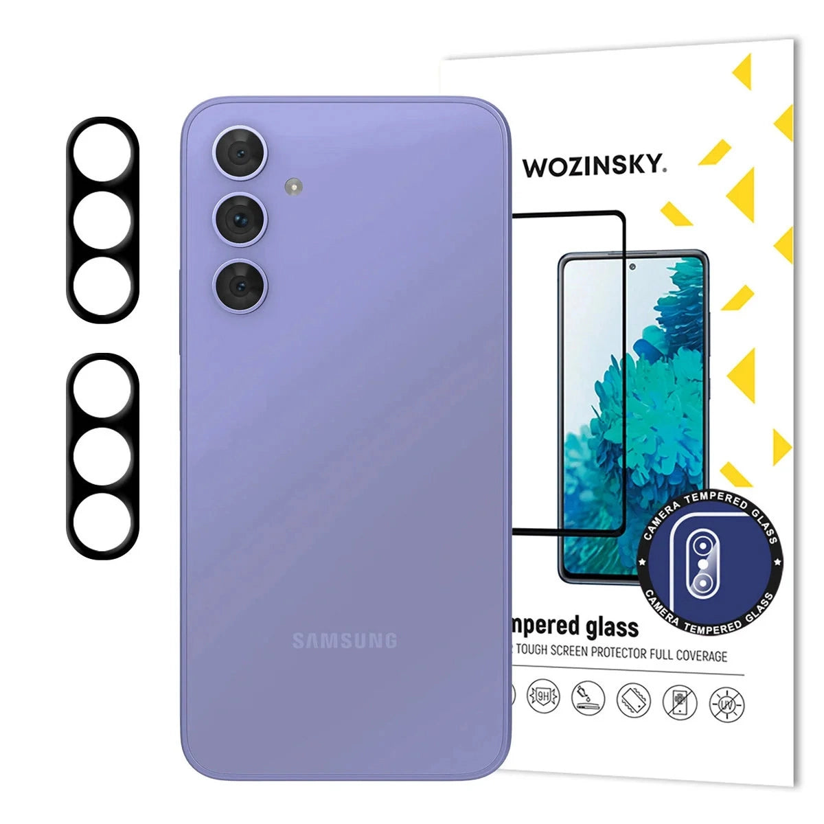 Black Wozinsky Full Camera Glass for Samsung Galaxy A17 / A17 5G, Set of 2_0
