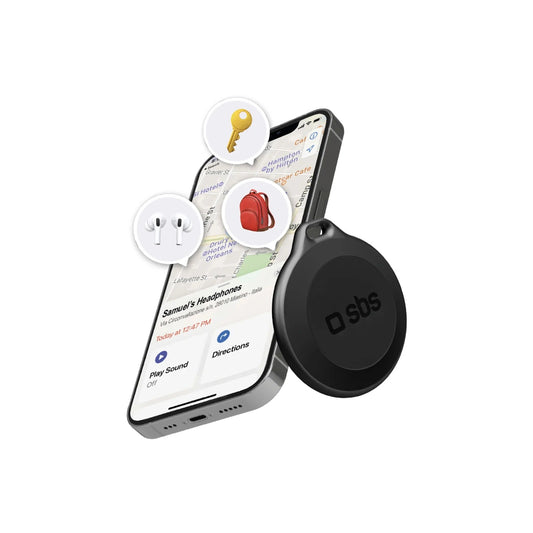 SBS Track My Circle Waterproof IP65 Locator Compatible with Apple Find My - Black_0