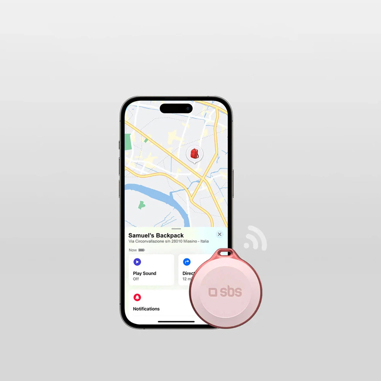 SBS Track My Circle Waterproof IP65 Locator Compatible with Apple Find My - Pink_2