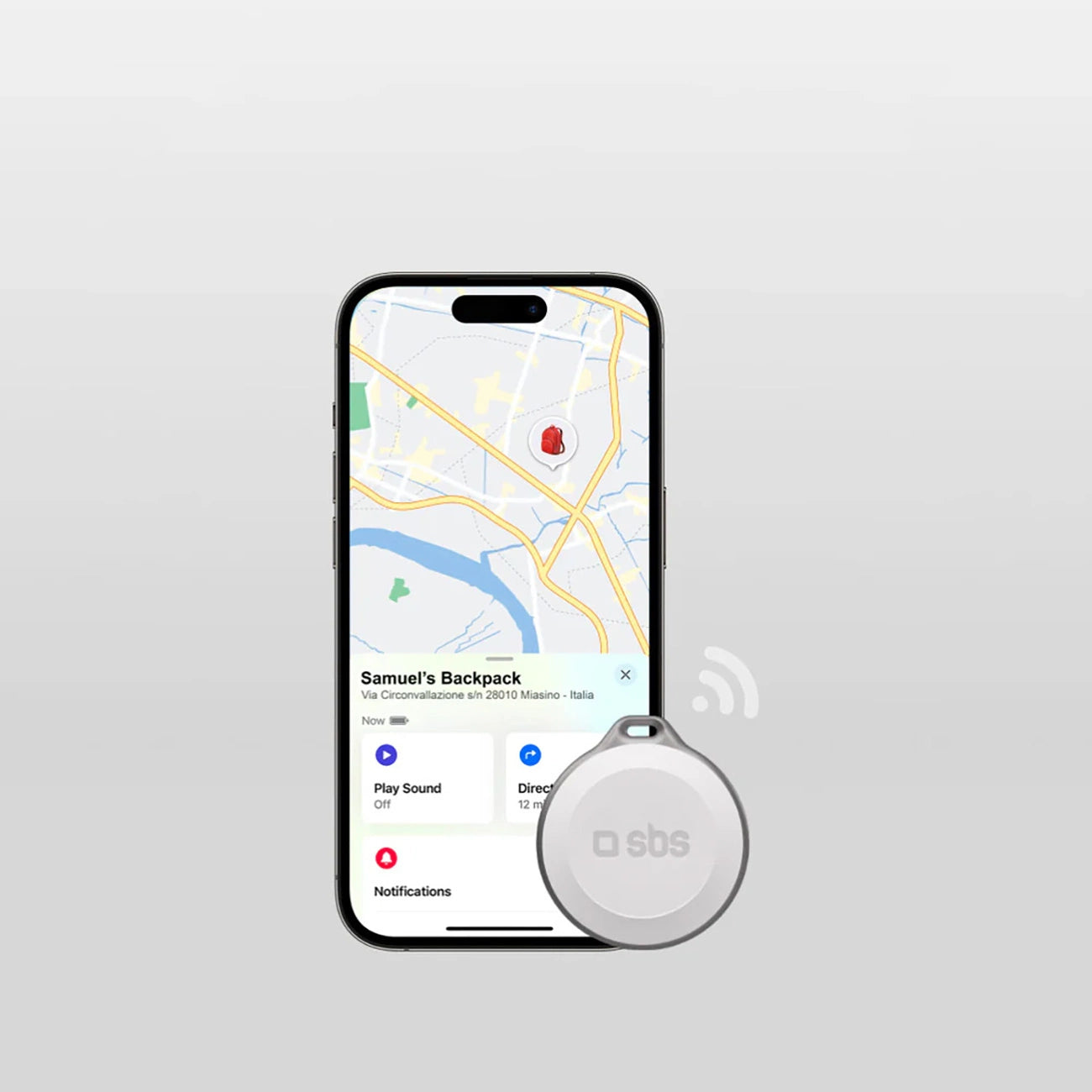 SBS Track My Circle Waterproof IP65 Locator Compatible with Apple Find My - White_2