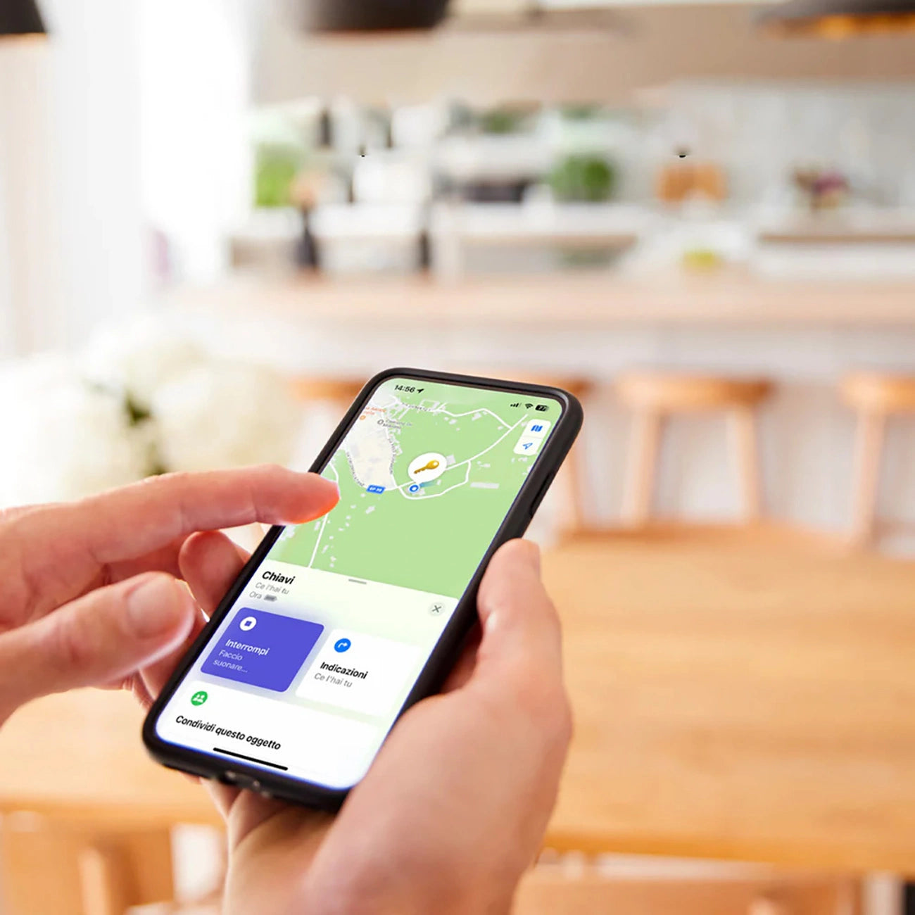 SBS Track My Circle Waterproof IP65 Locator Compatible with Apple Find My - White_3