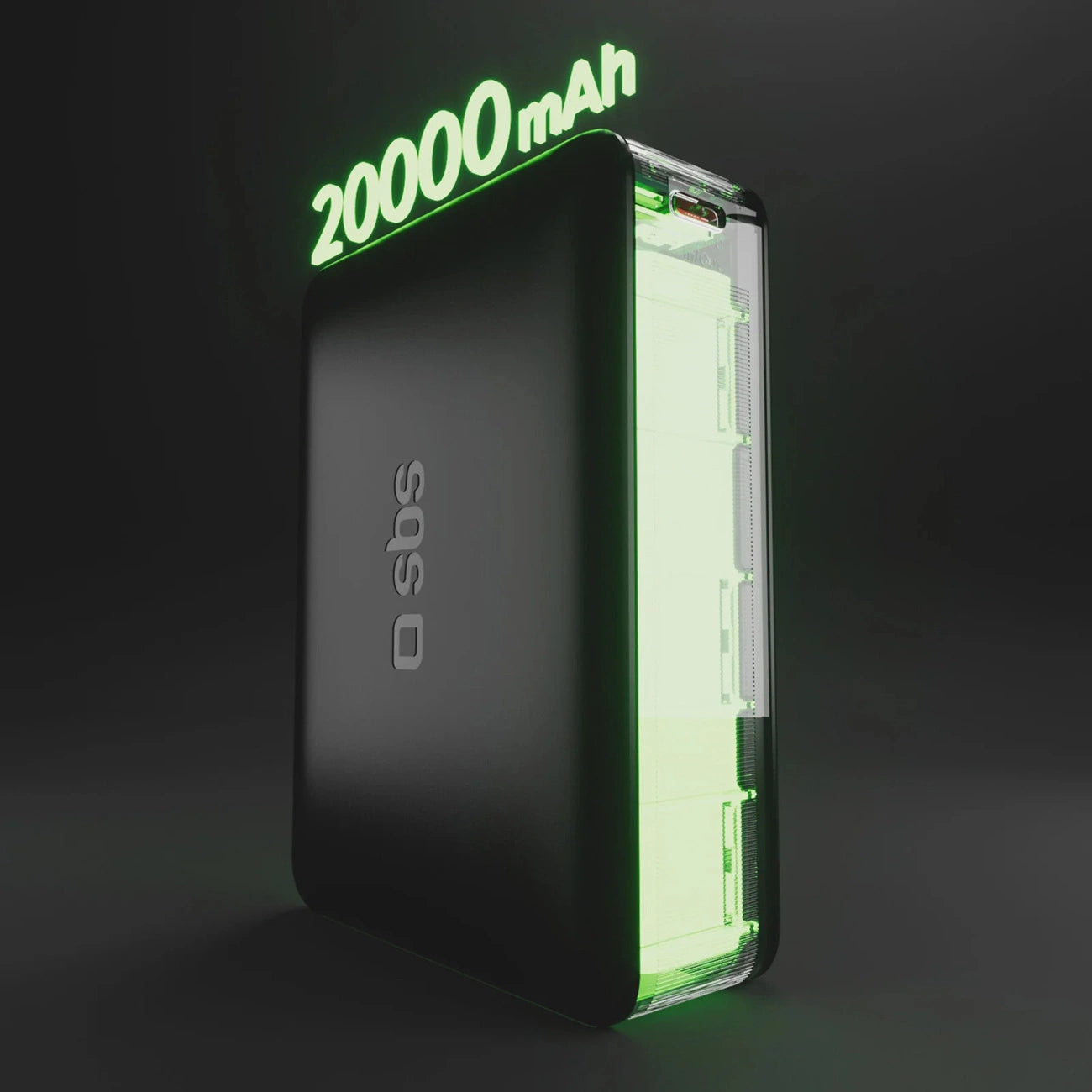 Powerbank SBS 20000mAh 65W PD AFC USB-C USB-A for laptop, tablet, smartphone - black_6