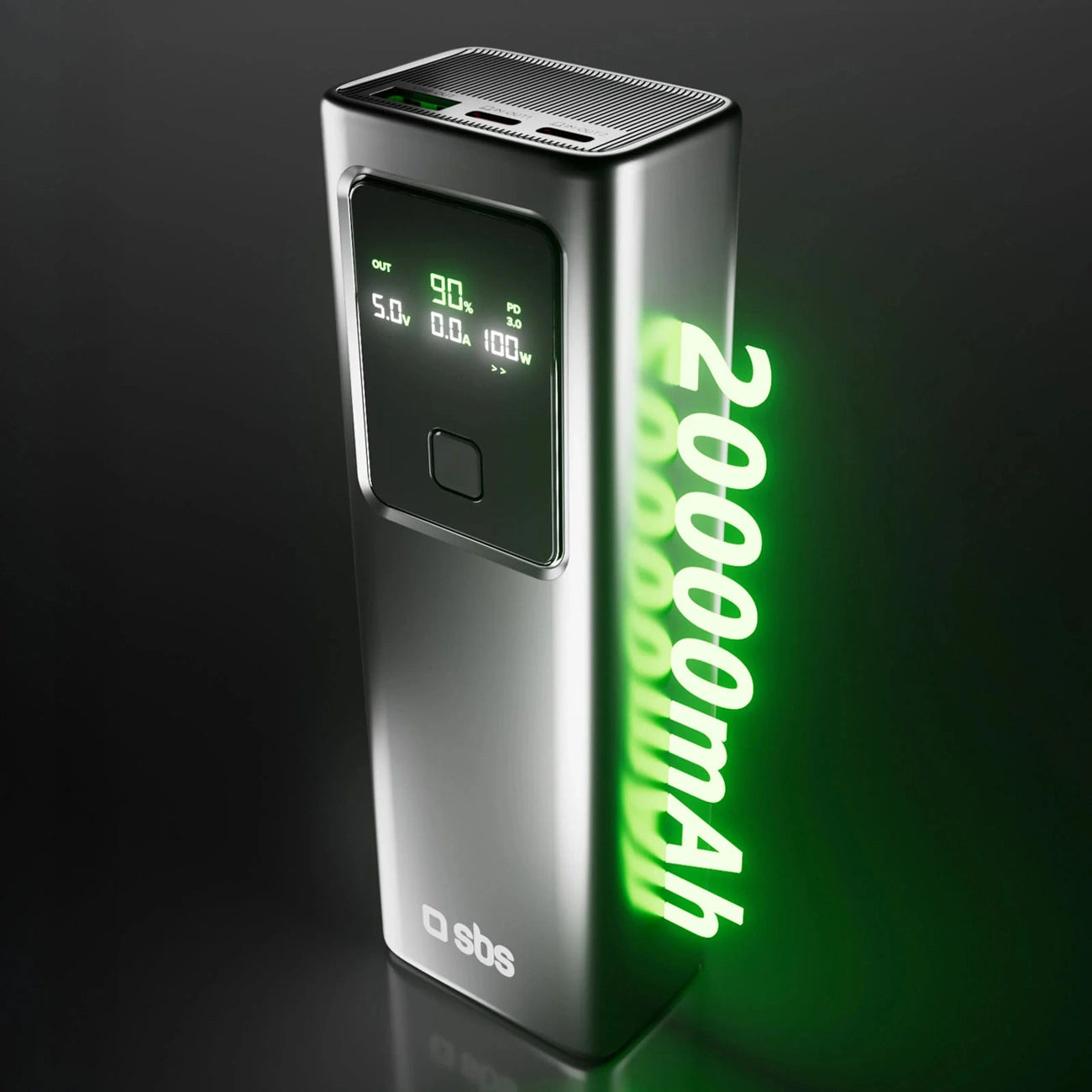 Powerbank SBS 20000mAh PD 100W with LCD display - gray_1