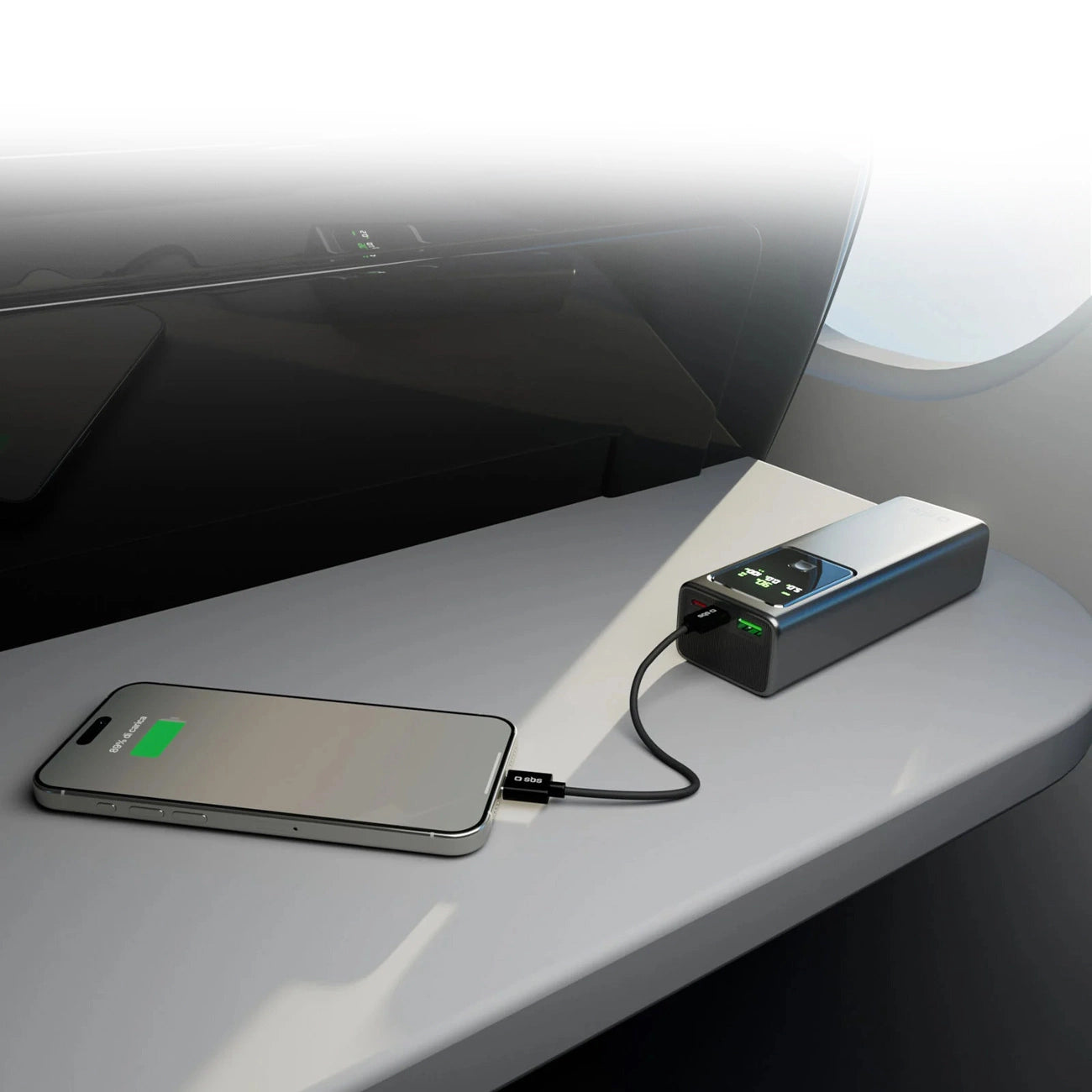 Powerbank SBS 20000mAh PD 100W with LCD display - gray_4