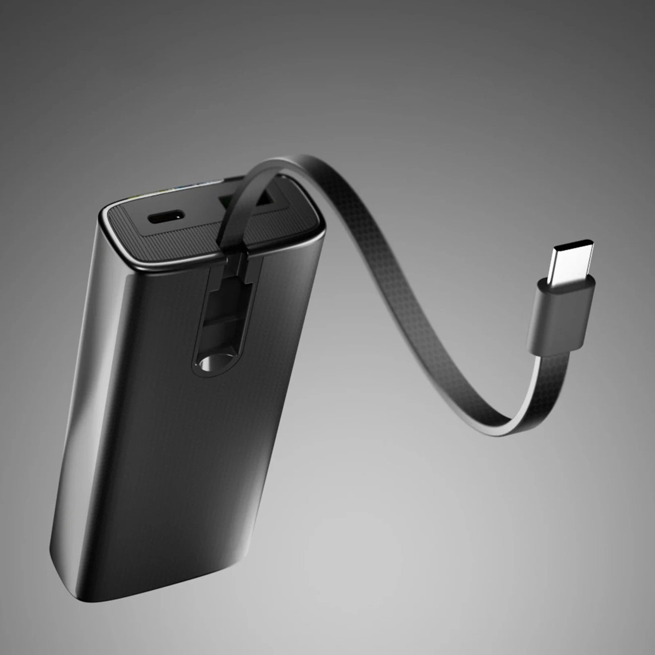 SBS 10000mAh PD 20W Powerbank with LCD Display and Built-in USB-C Cable - Gray_4