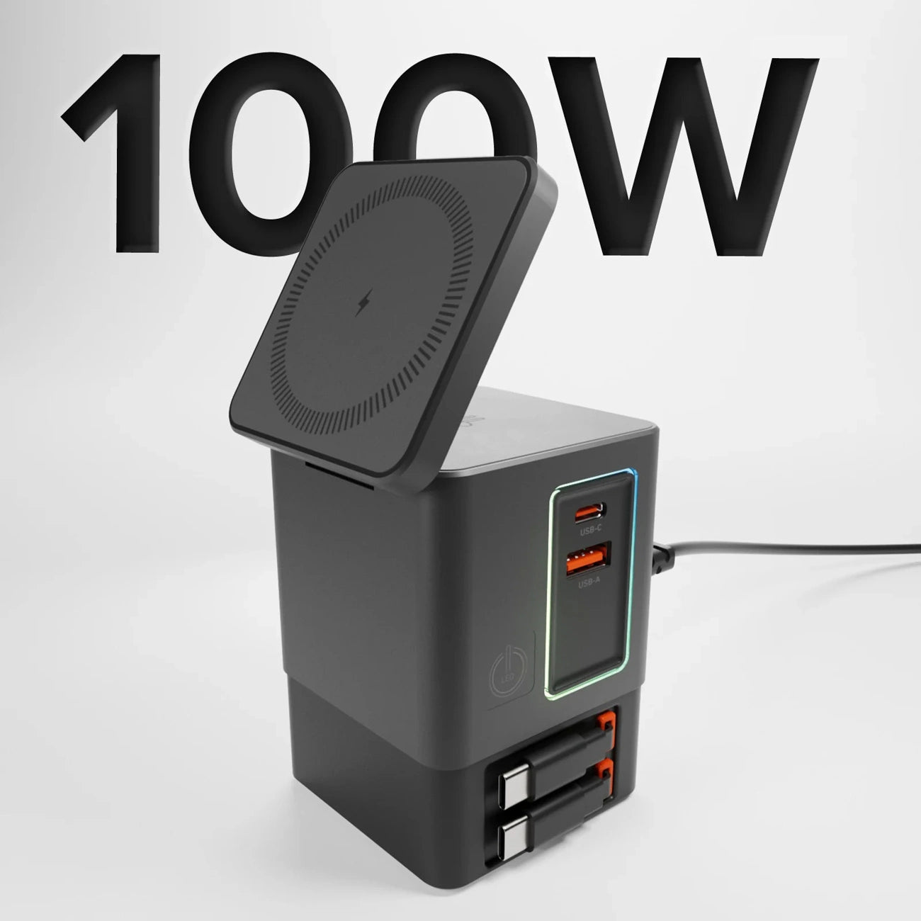 SBS Power Dock 6-in-1 with MagSafe, Stand, and USB-C Cables 65W – Black_1