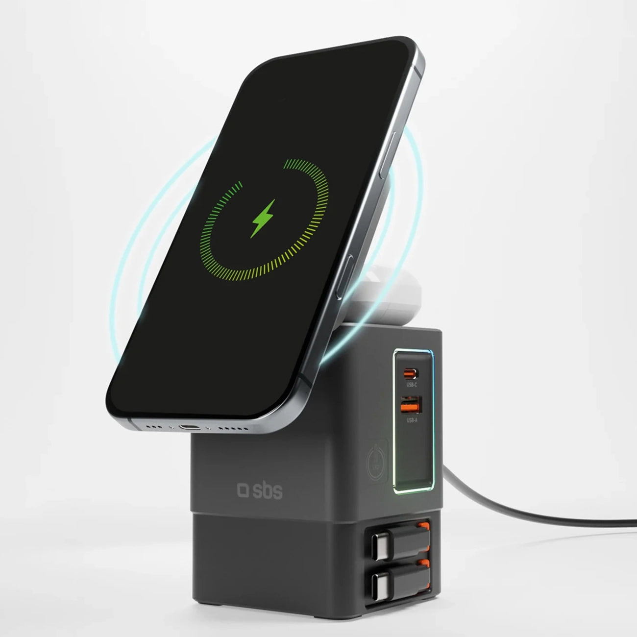 SBS Power Dock 6-in-1 with MagSafe, Stand, and USB-C Cables 65W – Black_6