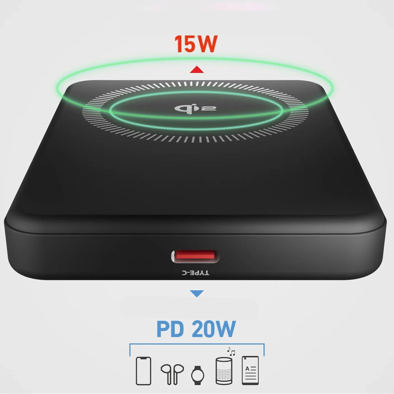 SBS Mag Power Qi2 5000 mAh Powerbank Compatible with MagSafe - Black_2