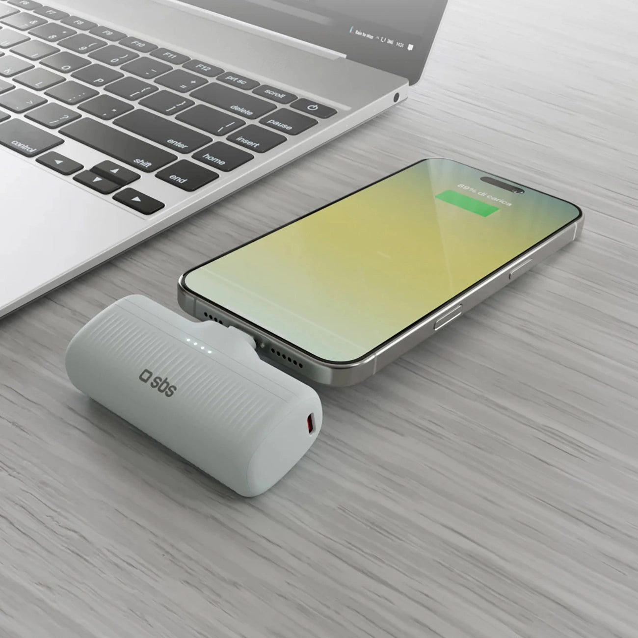 SBS EcoPower 5000 mAh 10W Powerbank with Built-in USB-C Port - Gray_4