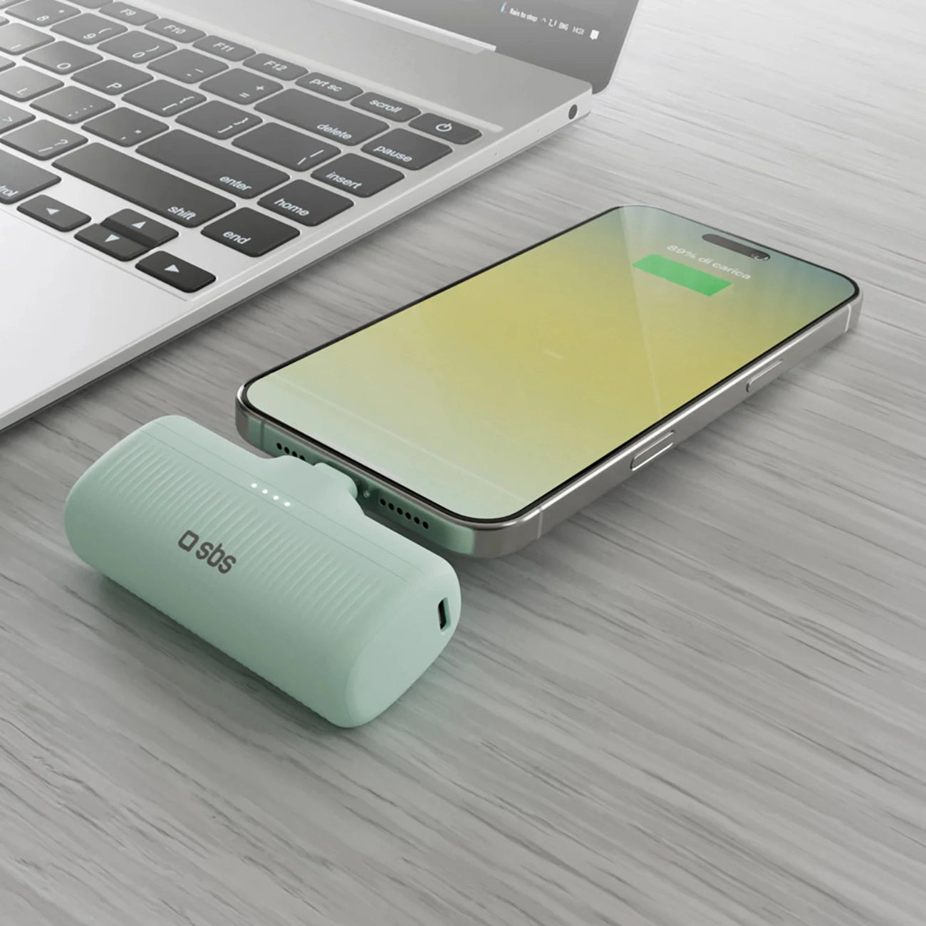 SBS EcoPower 5000 mAh 10W Powerbank with Built-in USB-C Port - Green_4