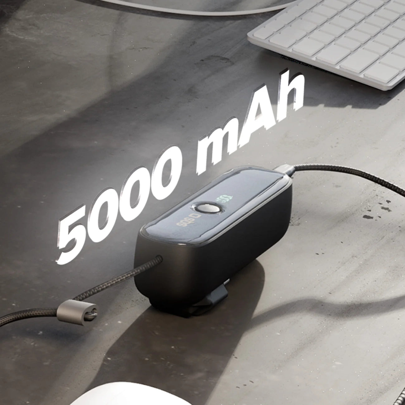 SBS Hybrid PD 20W 5000mAh Power Bank with Built-in Cable and Foldable Plug - Black_2