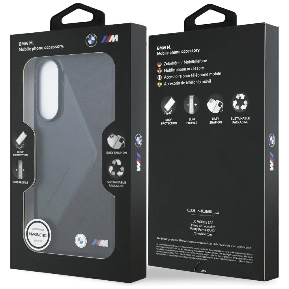 BMW Leather Oversized Stripes MagSafe case for Samsung Galaxy S25 Edge - black_7