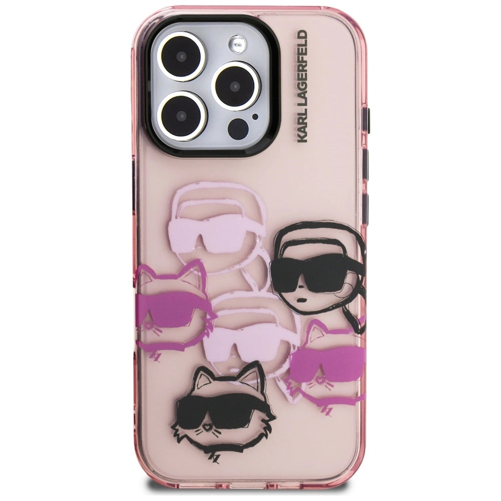 Karl Lagerfeld IML Multi K&C Head Pattern Case for iPhone 16 Pro Max - Pink_2