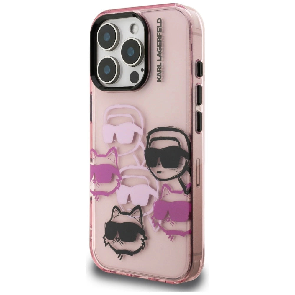 Karl Lagerfeld IML Multi K&C Head Pattern Case for iPhone 16 Pro - Pink_1