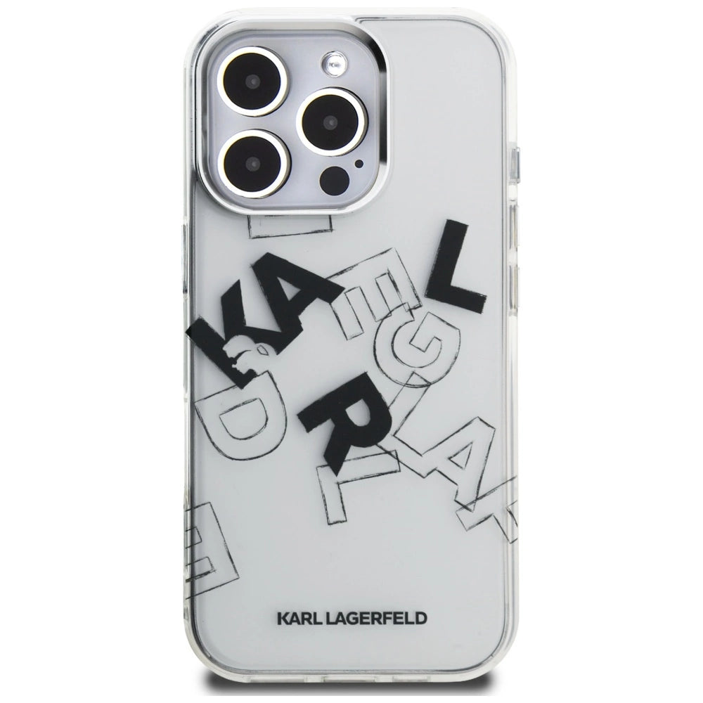 Karl Lagerfeld IML Sketched Graphic Case for iPhone 16 Pro Max - Clear_2