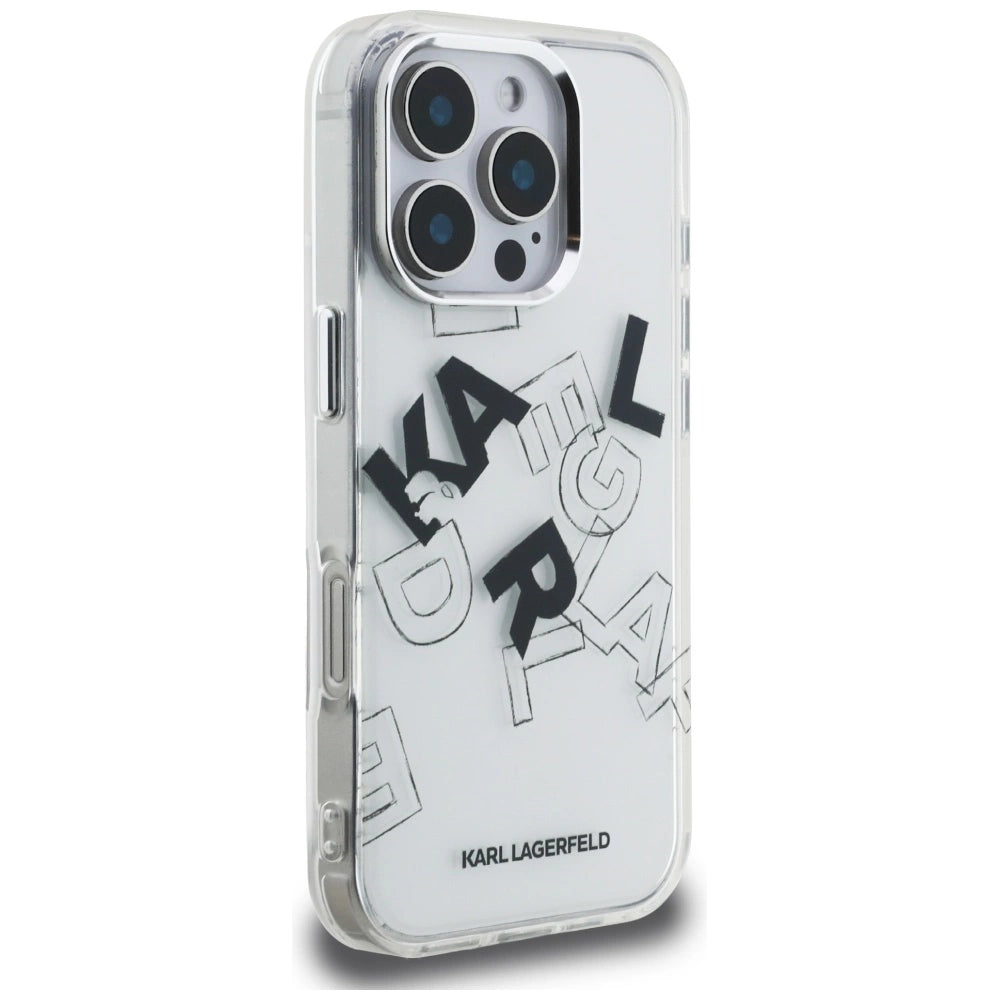 Karl Lagerfeld IML Sketched Graphic Case for iPhone 16 Pro Max - Clear_3