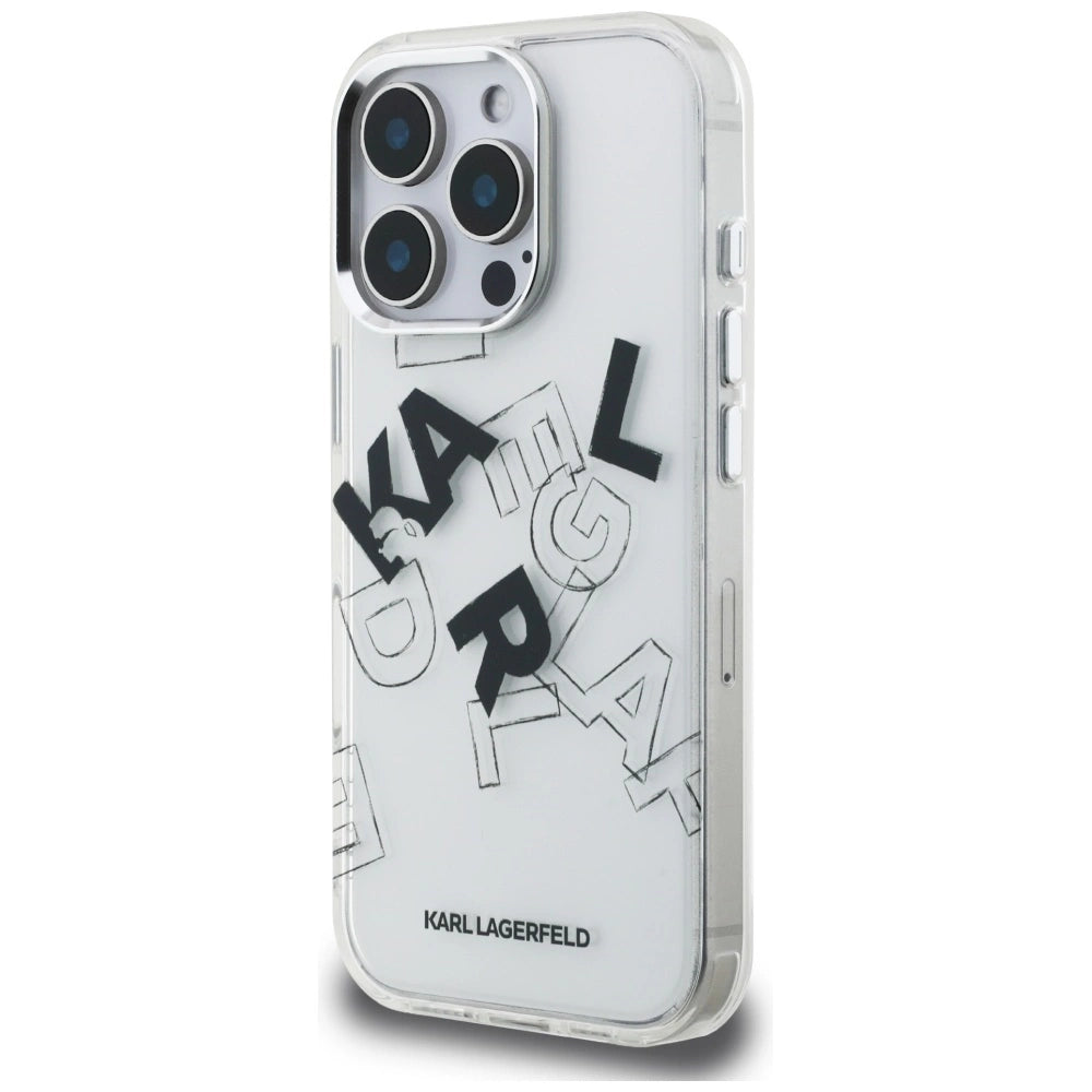Karl Lagerfeld IML Sketched Graphic Case for iPhone 16 Pro - Clear_1