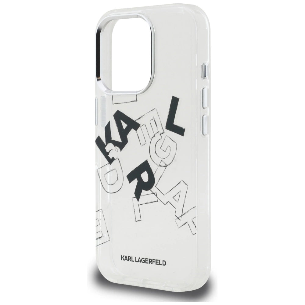 Karl Lagerfeld IML Sketched Graphic Case for iPhone 16 Pro - Clear_5