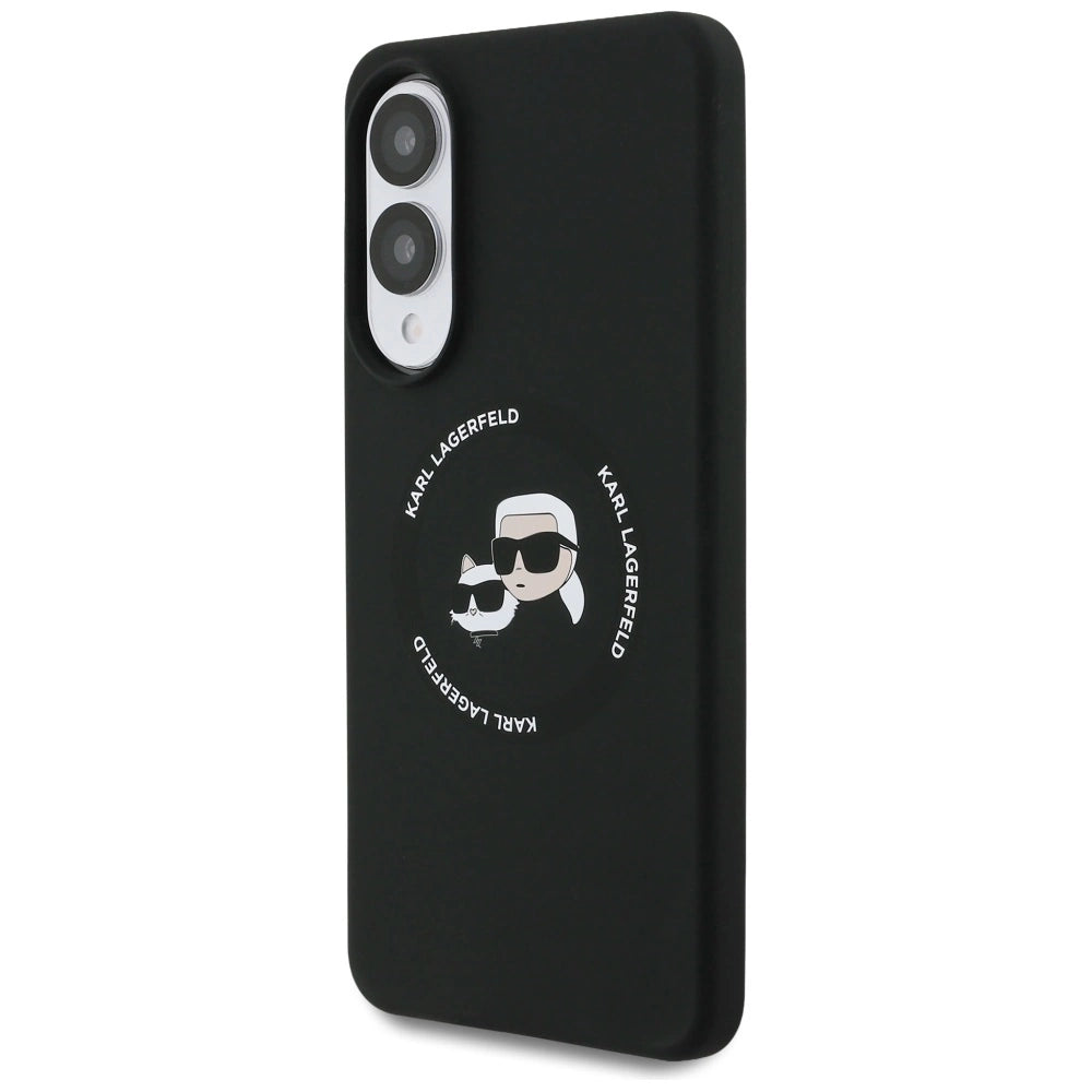Karl Lagerfeld Silicone nauble Heads And Circle MagSafe case for Samsung Galaxy S25 Edge - black_1