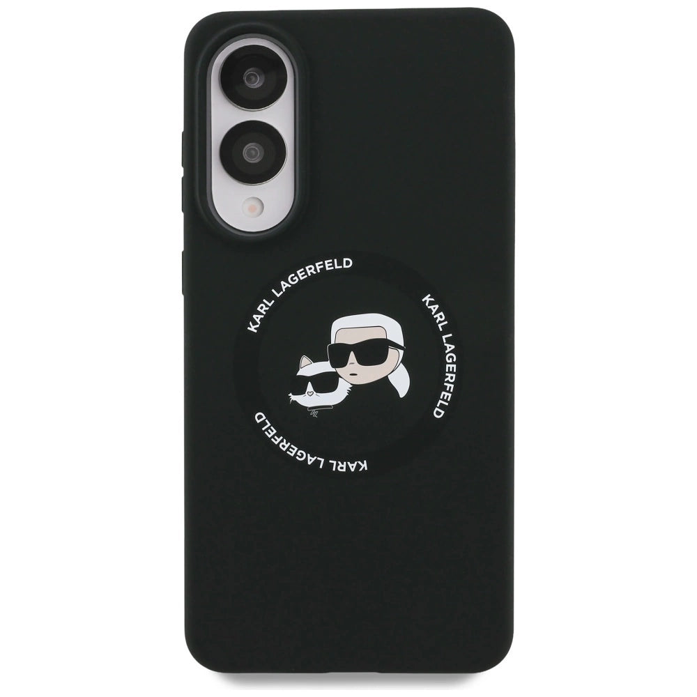 Karl Lagerfeld Silicone nauble Heads And Circle MagSafe case for Samsung Galaxy S25 Edge - black_2