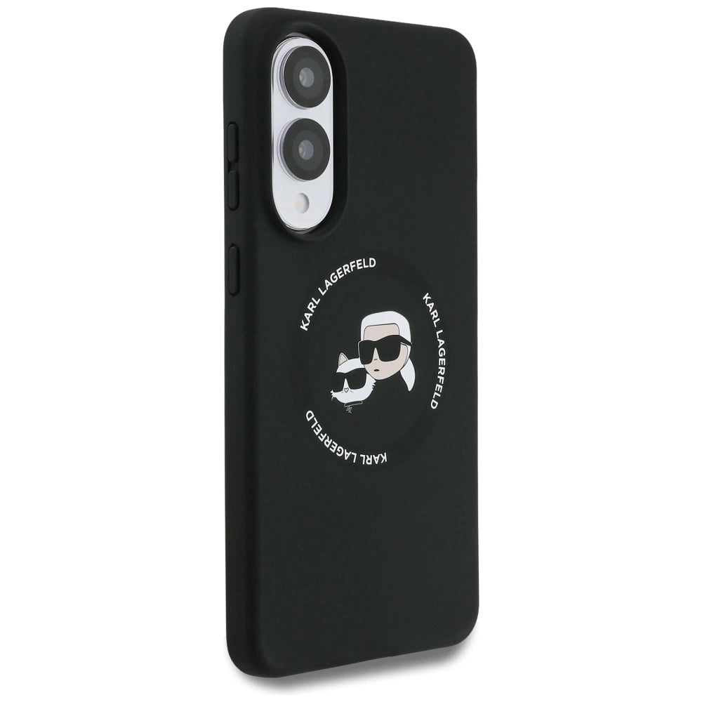 Karl Lagerfeld Silicone nauble Heads And Circle MagSafe case for Samsung Galaxy S25 Edge - black_3