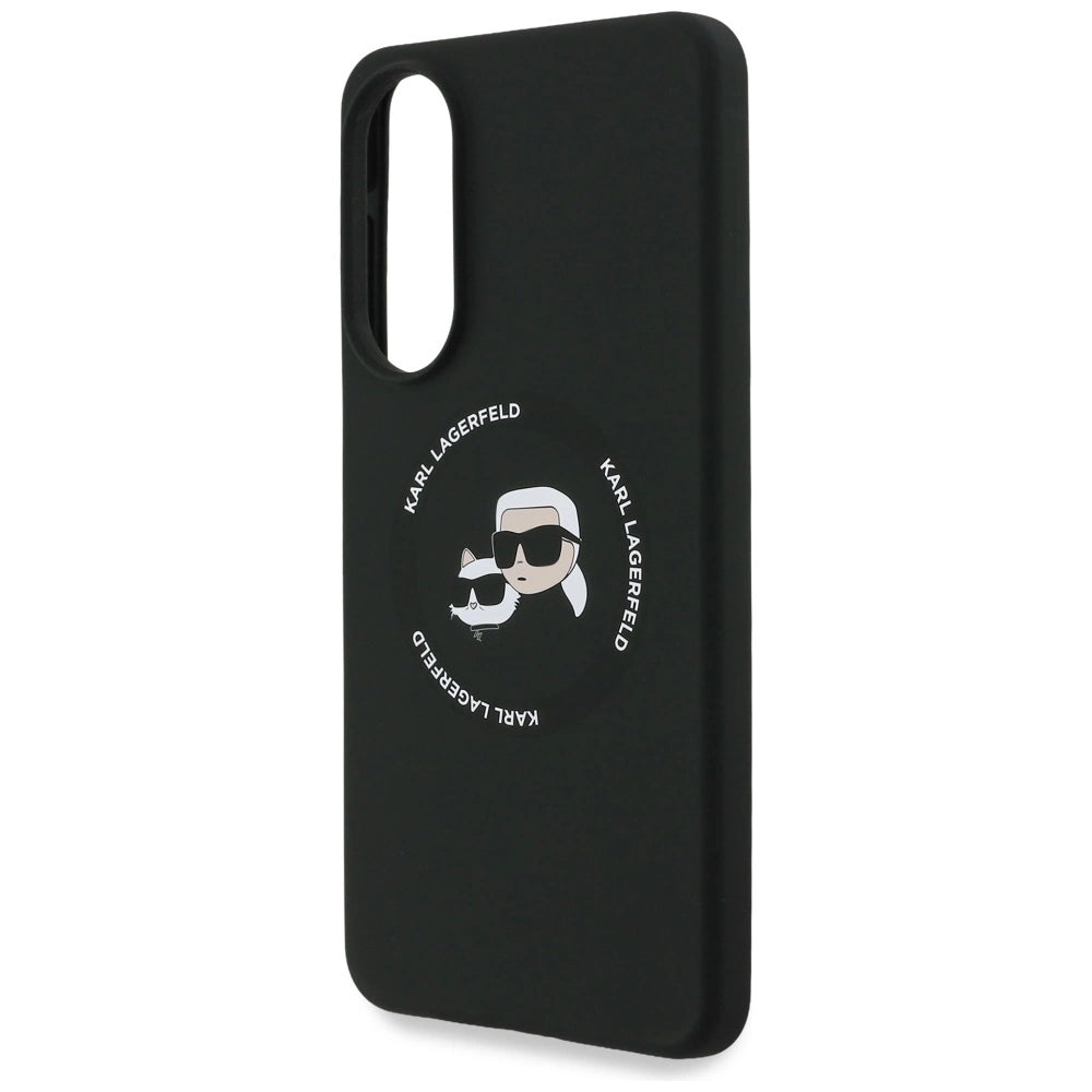 Karl Lagerfeld Silicone nauble Heads And Circle MagSafe case for Samsung Galaxy S25 Edge - black_5