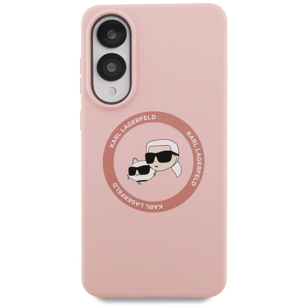 Karl Lagerfeld Silicone Nauble Heads And Circle MagSafe Case for Samsung Galaxy S25 Edge - Pink_2