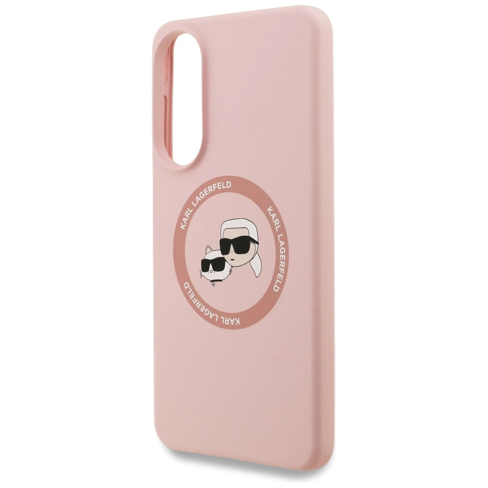 Karl Lagerfeld Silicone Nauble Heads And Circle MagSafe Case for Samsung Galaxy S25 Edge - Pink_5