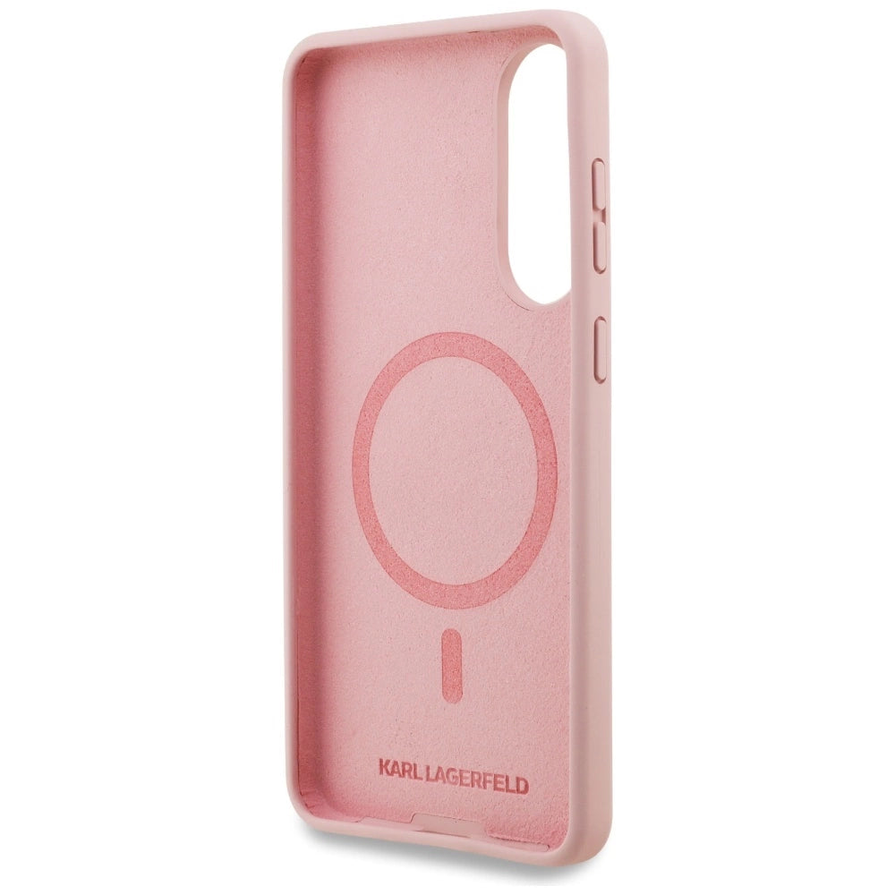 Karl Lagerfeld Silicone Nauble Heads And Circle MagSafe Case for Samsung Galaxy S25 Edge - Pink_6