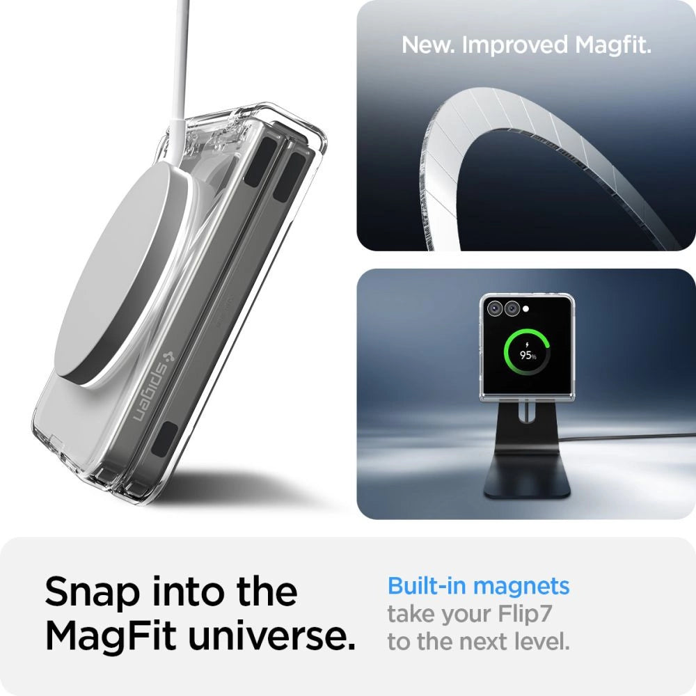 Spigen AirSkin Mag MagSafe Case for Samsung Galaxy Z Flip 7 - Clear and White_15