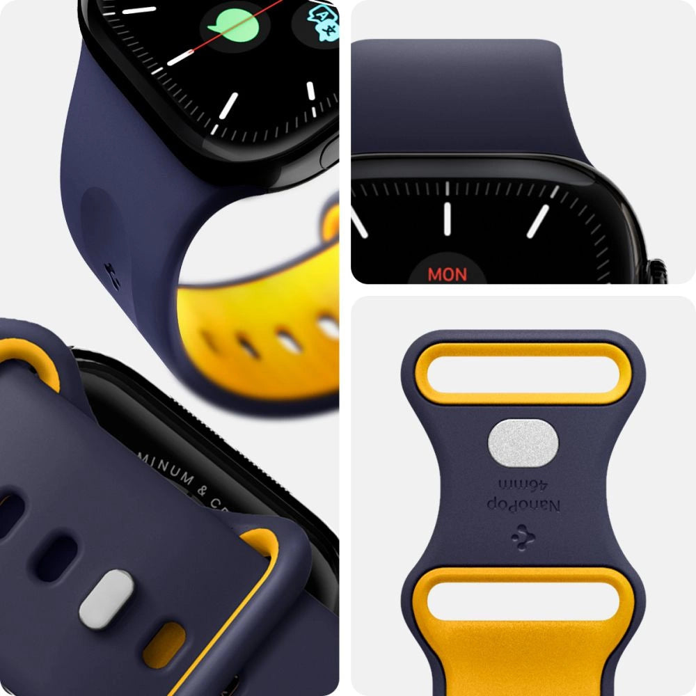 Spigen Nano Pop Strap for Apple Watch 44 / 45 / 46 / 49 mm - Navy Blue and Yellow_7