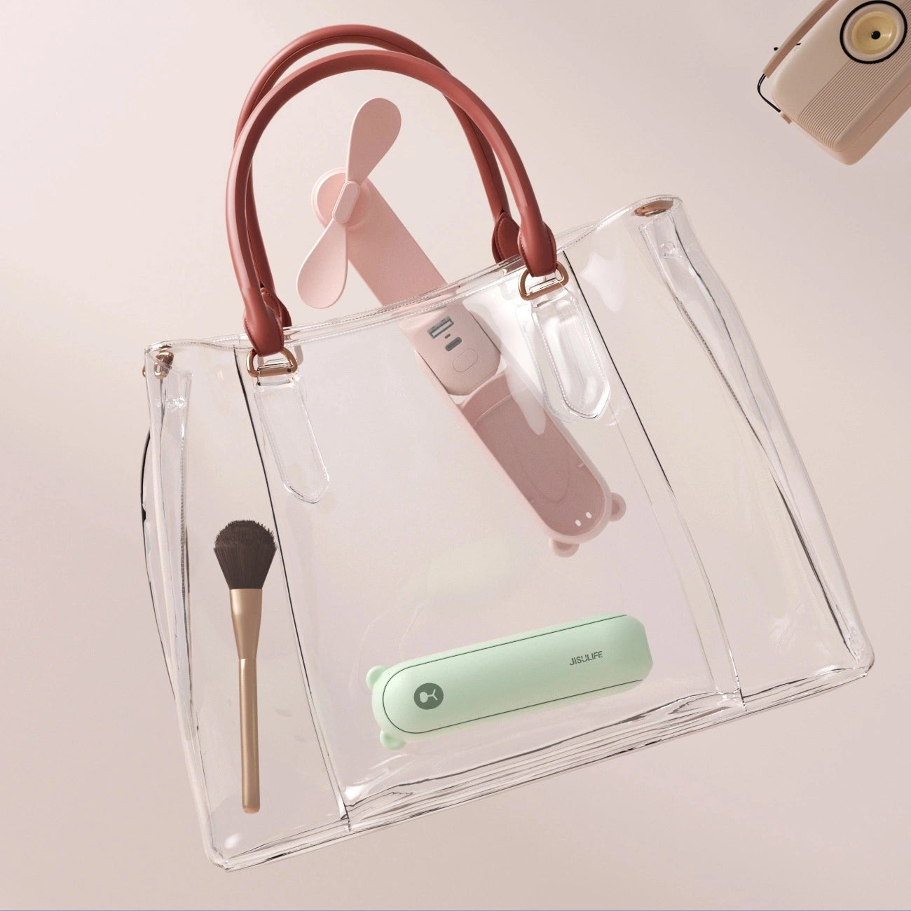 Jisulife Handheld Fan Life8 Plus Portable USB Fan with Power Bank Function 4500mAh and Flashlight - Green_2