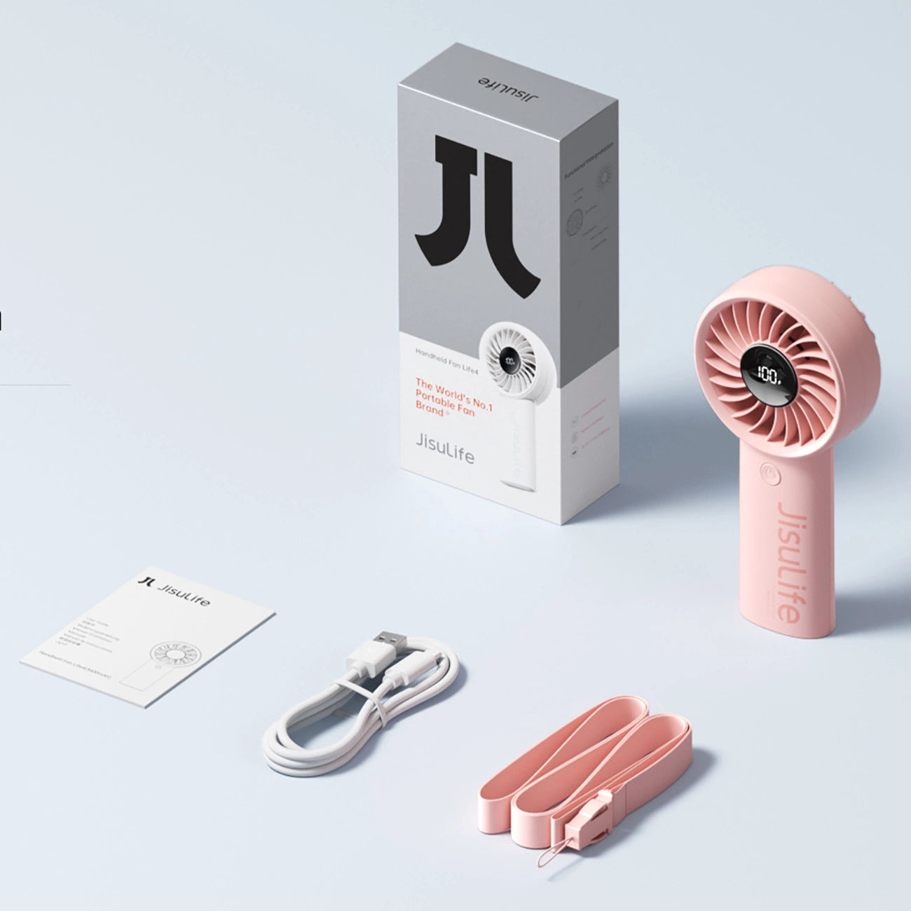 Jisulife Handheld Fan Life4 5000mAh Portable USB Fan - Pink_9