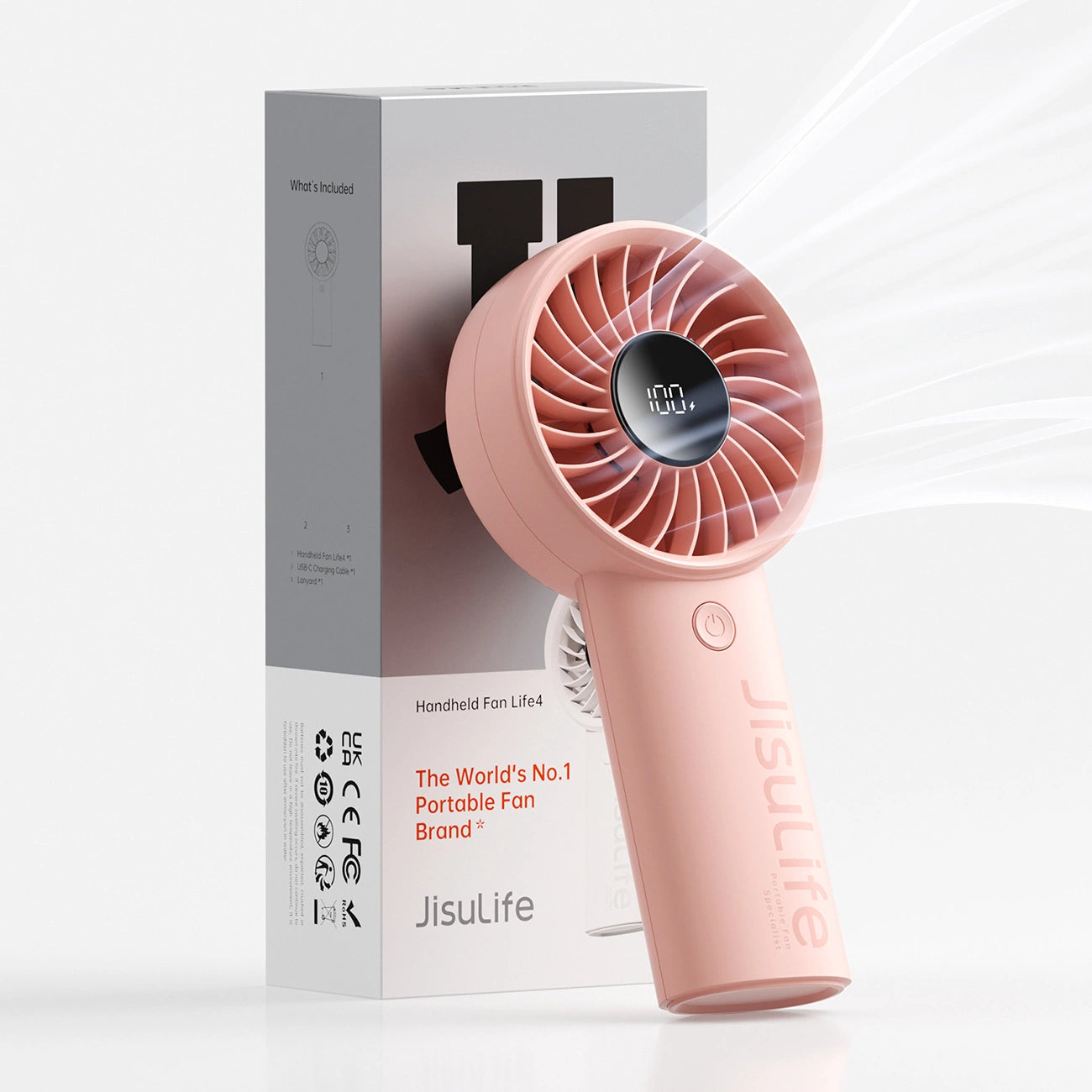 Jisulife Handheld Fan Life4 5000mAh Portable USB Fan - Pink_10