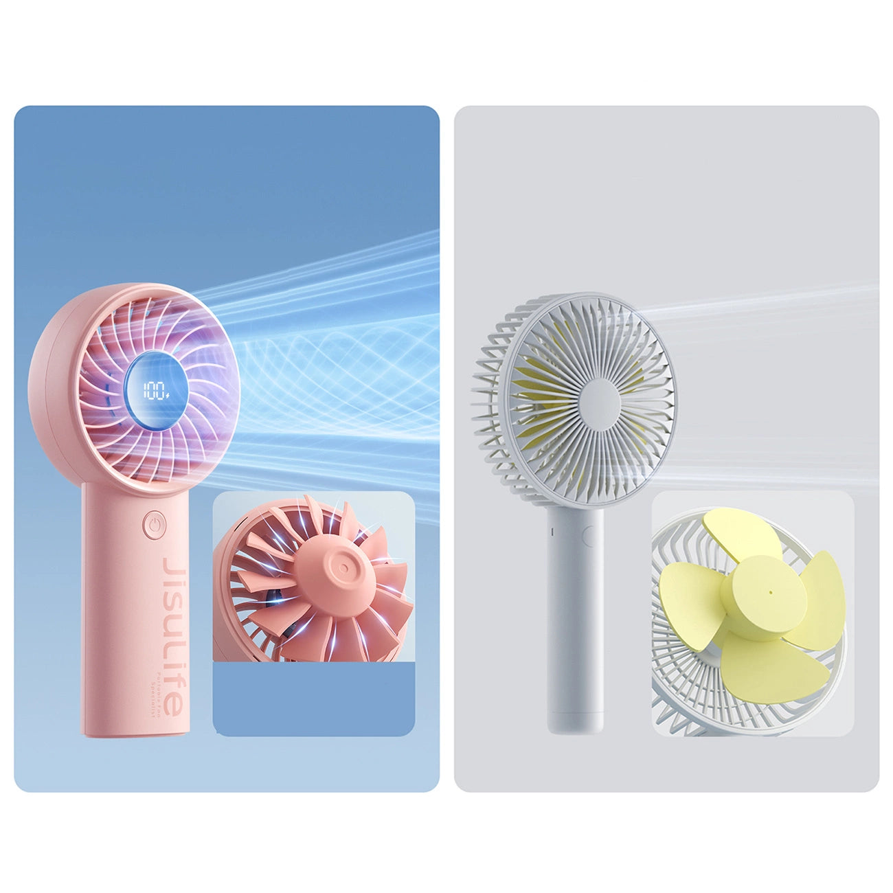 Jisulife Handheld Fan Life4 5000mAh Portable USB Fan - Pink_4