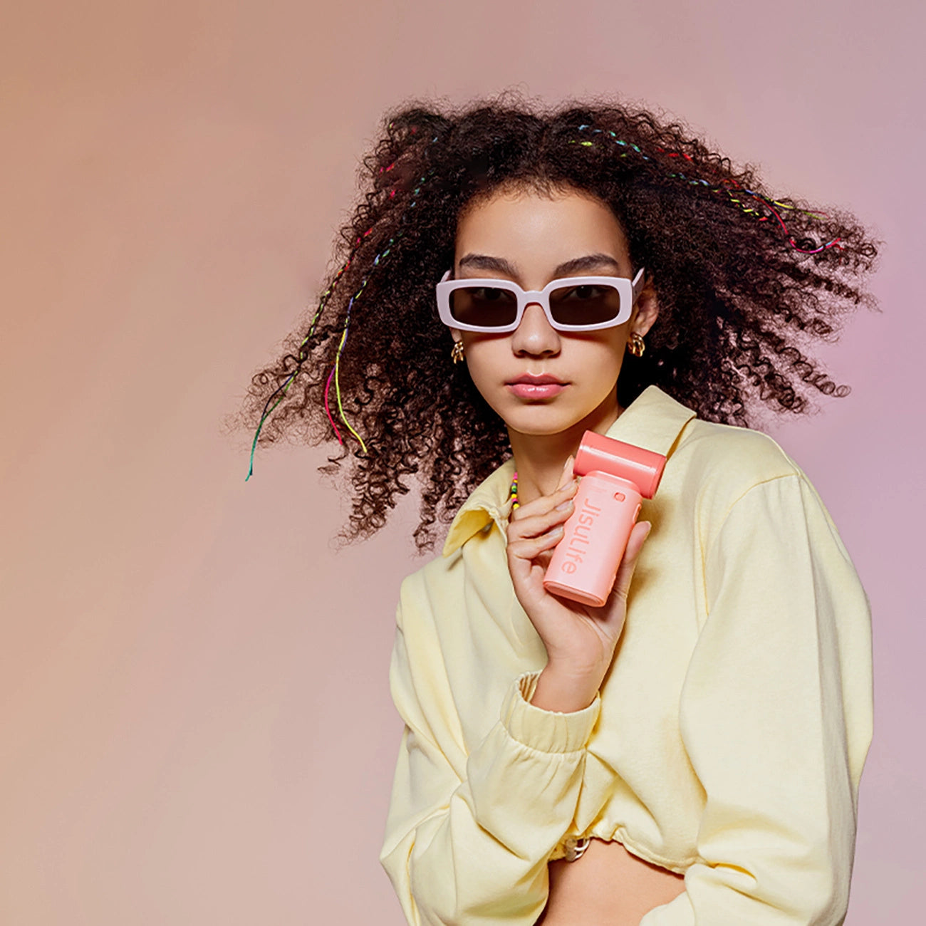 Jisulife Handheld Fan Life9 3600mAh Portable USB Fan - Pink_3