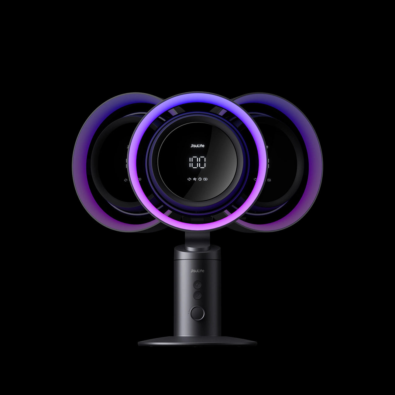 Jisulife Table Fan Pro3 10000mAh Desktop Turbine Fan with Filter - Dark Gray_10