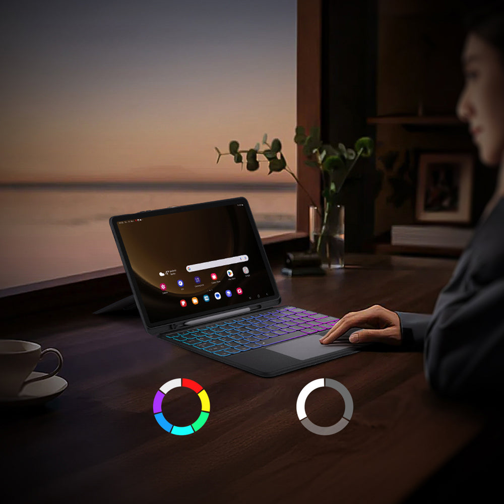 Etui z klawiaturą Dux Ducis (DK series) na Samsung Tab S10 FE+ (Plus) z podświetleniem - czarna_10