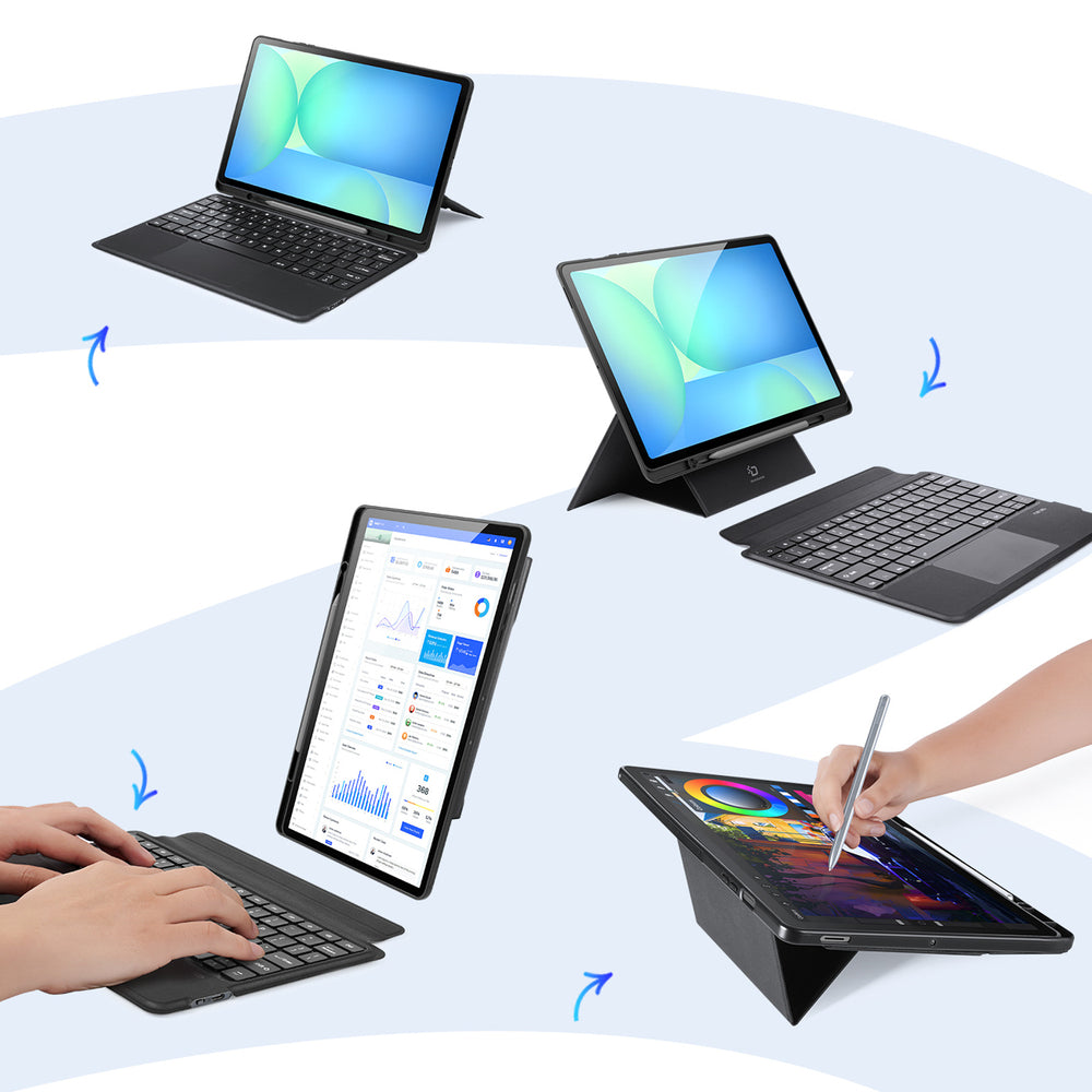 Etui z klawiaturą Dux Ducis (DK series) na Samsung Tab S10 FE+ (Plus) z podświetleniem - czarna_6