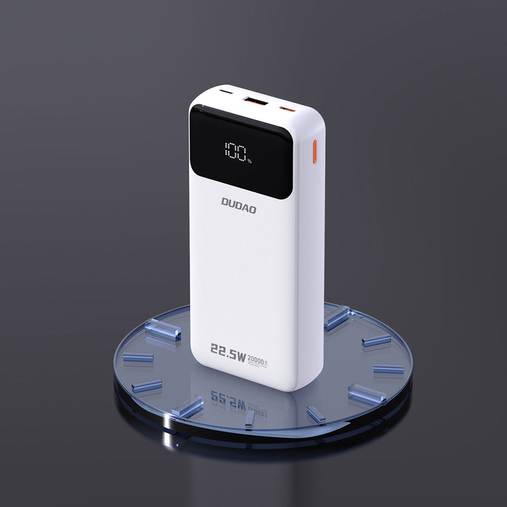 Dudao K15Pro Power Bank 20000mAh 22.5W PD USB-C / USB-A / Built-in Lightning and USB-C Cables - White_5