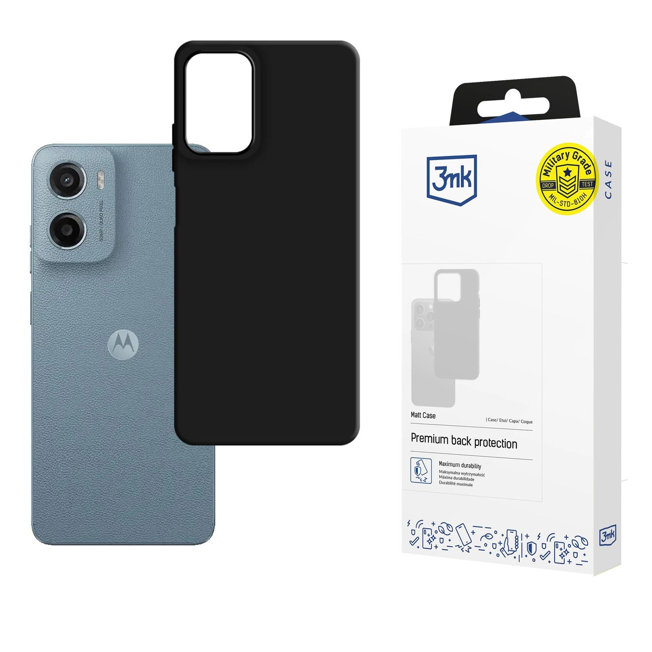3mk Matt Case for Motorola Moto G05 / E15 G4 - Matte Black_0