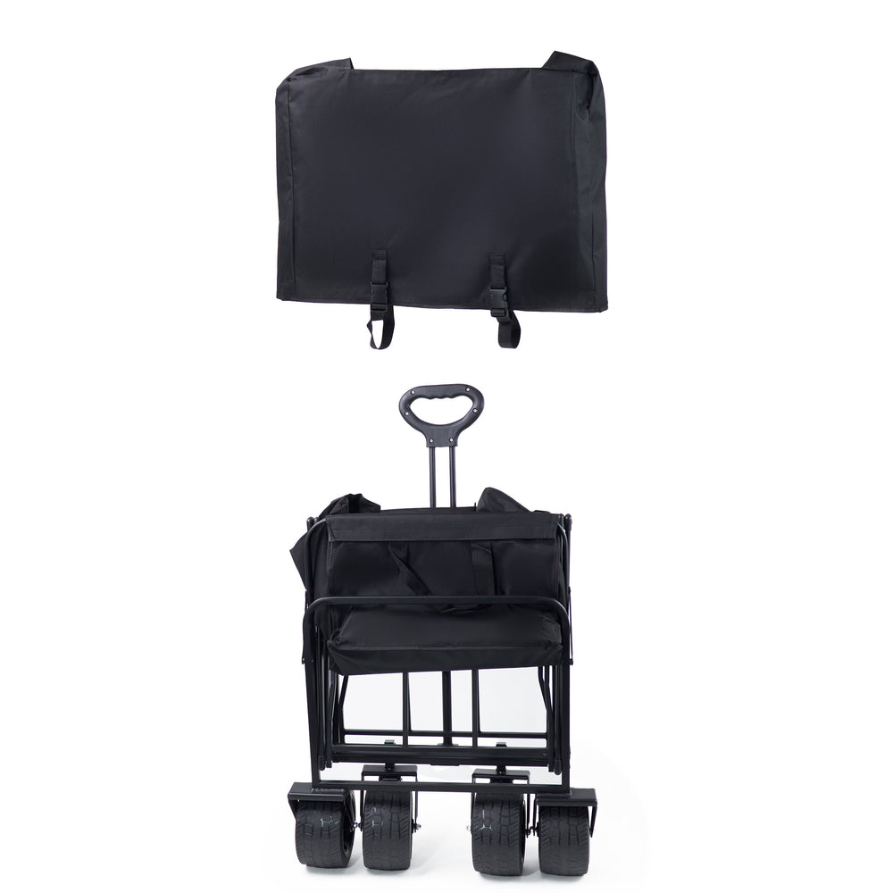 Wozinsky WZP-100 beach, tourist, garden trolley, durable, wide wheels, with safety net up to 100 kg - black_8
