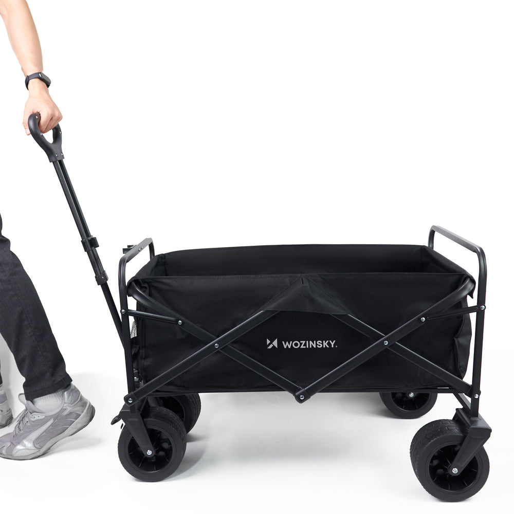 Wozinsky WZP-100 beach, tourist, garden trolley, durable, wide wheels, with safety net up to 100 kg - black_5