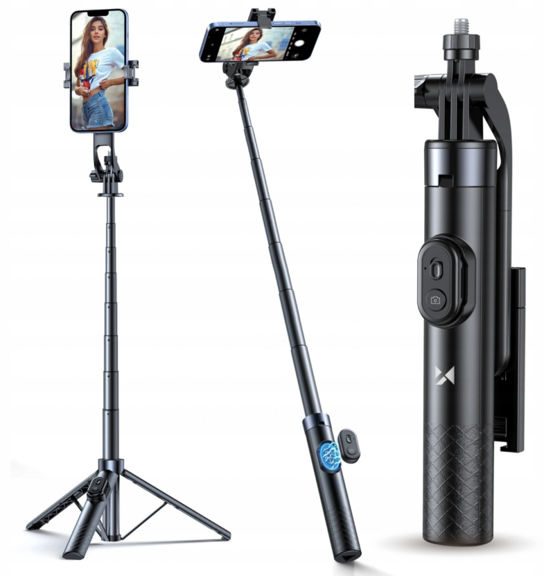Wozinsky Selfie stick WC1Y30S telescopic tripod 1.3m with phone holder - black_13