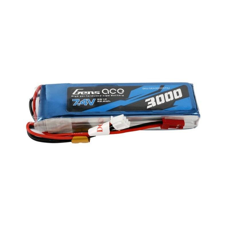 Battery Gens Ace 3000mAh 7.4V 1C 2S1P LiPo_0