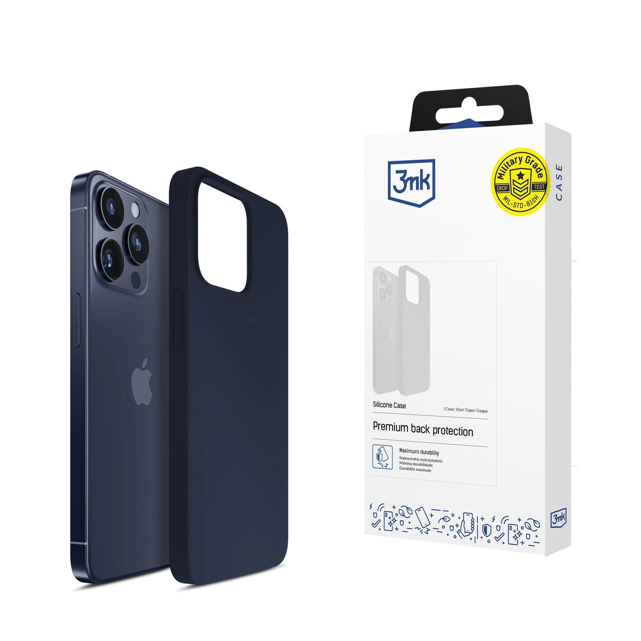 3mk Silicone Case for iPhone 16 Pro - Navy Blue_0
