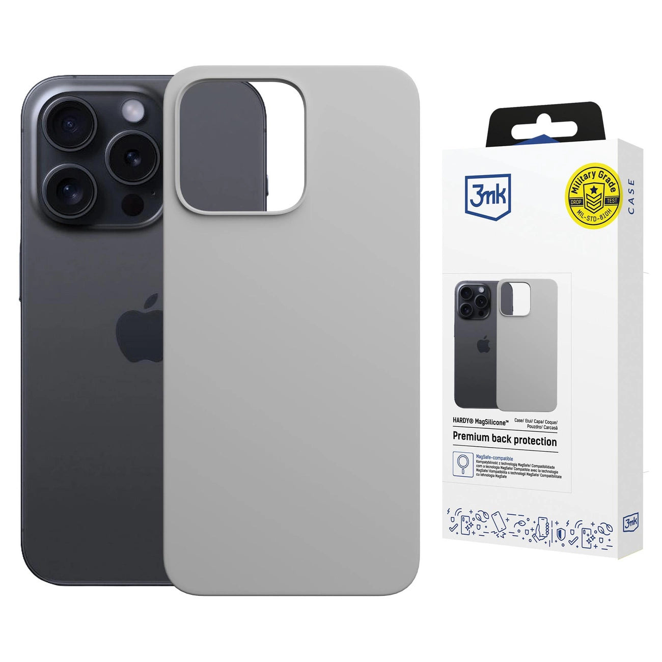 3mk Hardy MagSilicone Case for Apple iPhone 16 Pro Max - Gray_0