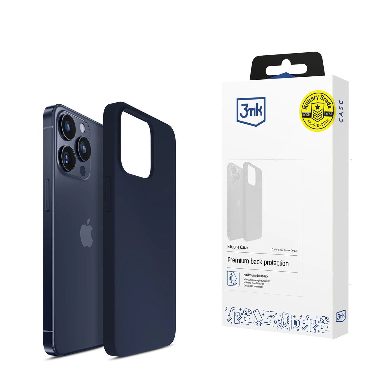 3mk Silicone Case for iPhone 15 Pro Max - Navy Blue_0