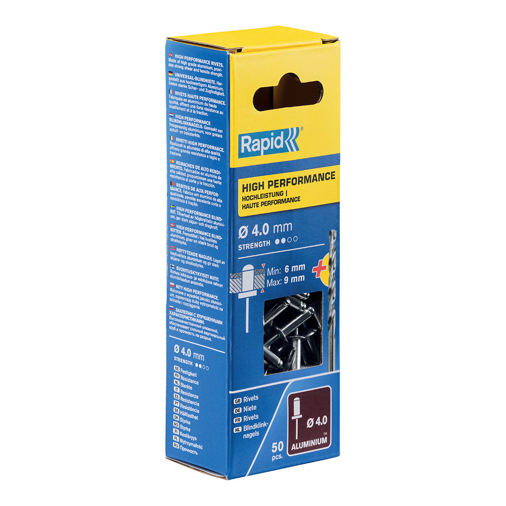 BlÃster de 50 rebites ø4x12mm. alu+broca 5000384 rapid_0